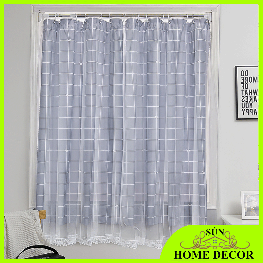 [CÓ MÃ GIẢM 20K] Rèm 2 lớp Cửa Sổ Phòng Ngủ Dán 2 Lớp Hoạ Tiết Đẹp Trang Nhã Tiện Lợi có móc treo và dây dễ dàng lắp đặt, Dễ Vệ Sinh - Rèm cửa sổ, Rèm trang trí, Rèm phòng ngủ