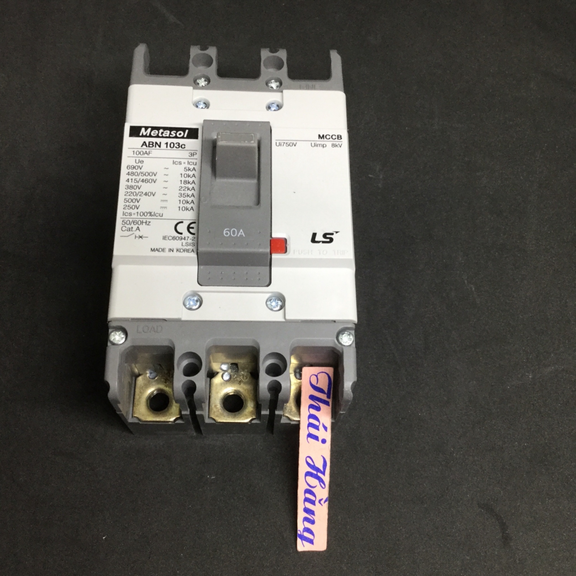 Attomat Metasol 3 pha -ABN 103 C -60 A