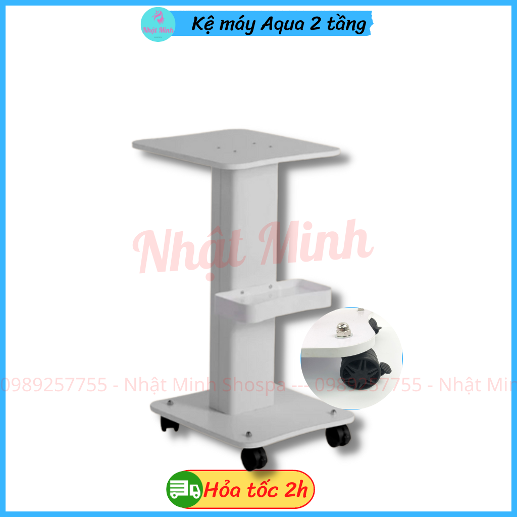 Kệ máy aqua cho spa có bánh xe | Kệ máy 6in1, máy 5in1 có bánh xe