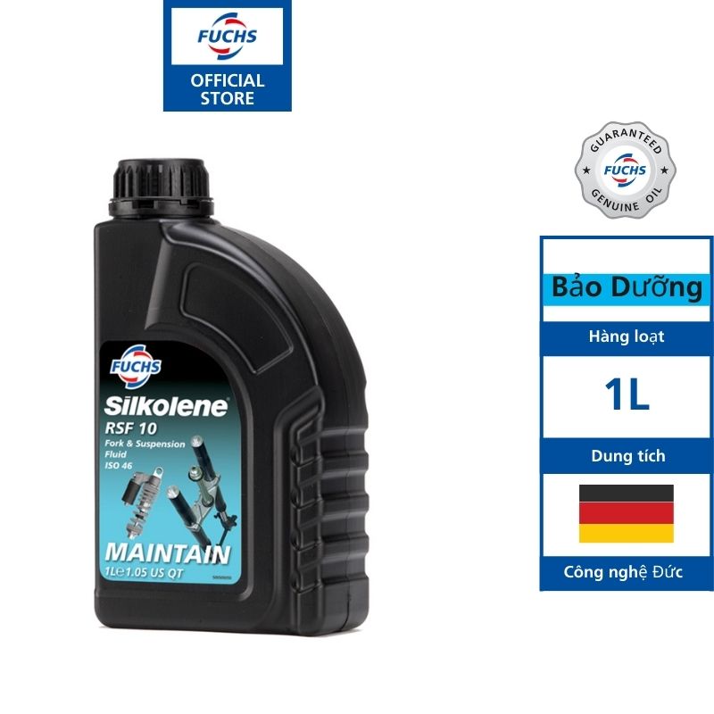 Dầu nhớt cho hệ thống phuộc Silkolene RSF 10 chai 1L Dầu tổng hợp cho hệ thống phuộc - Bảo Dưỡng Fuchs Maintain