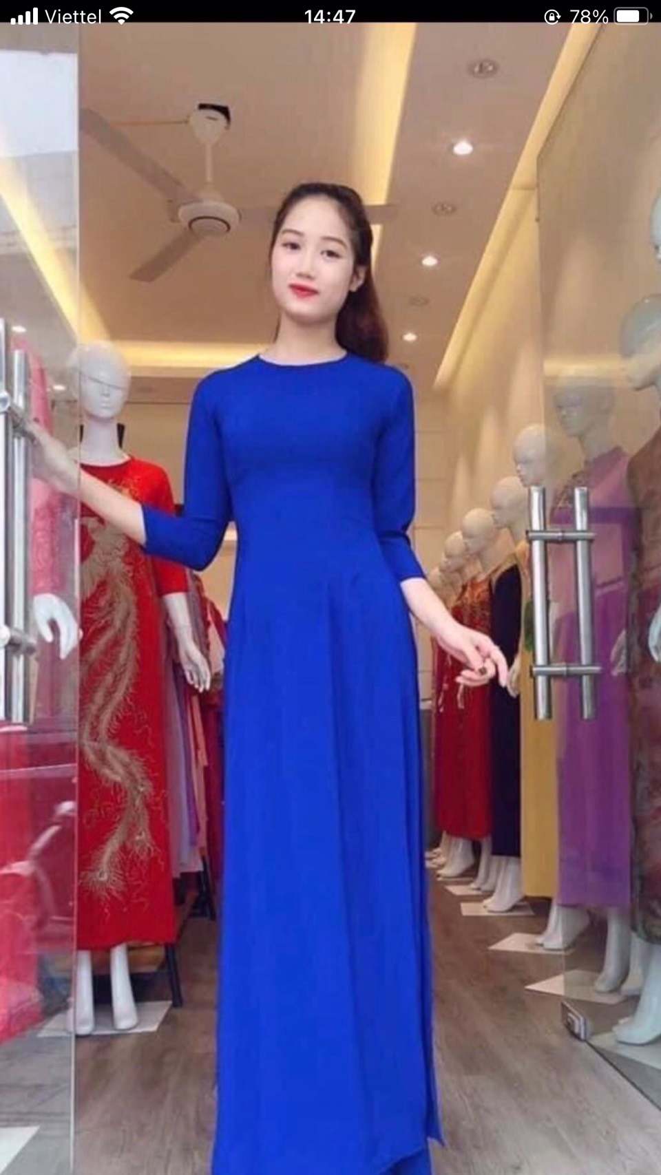 Áo dài trơn 4 tà hjm012