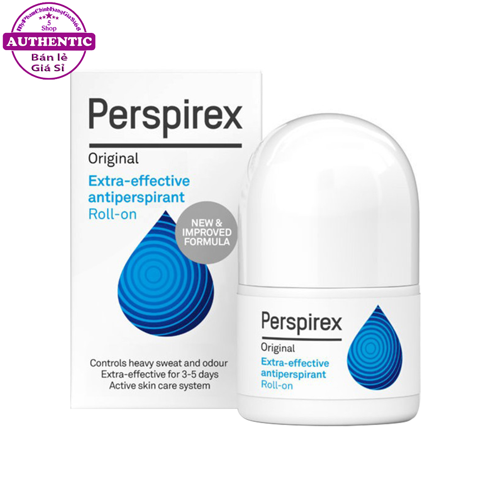 Lăn perspirex khử mùi và ngăn tiết mồ hôi cho mọi loại da 20ml - xanh dương nhạt