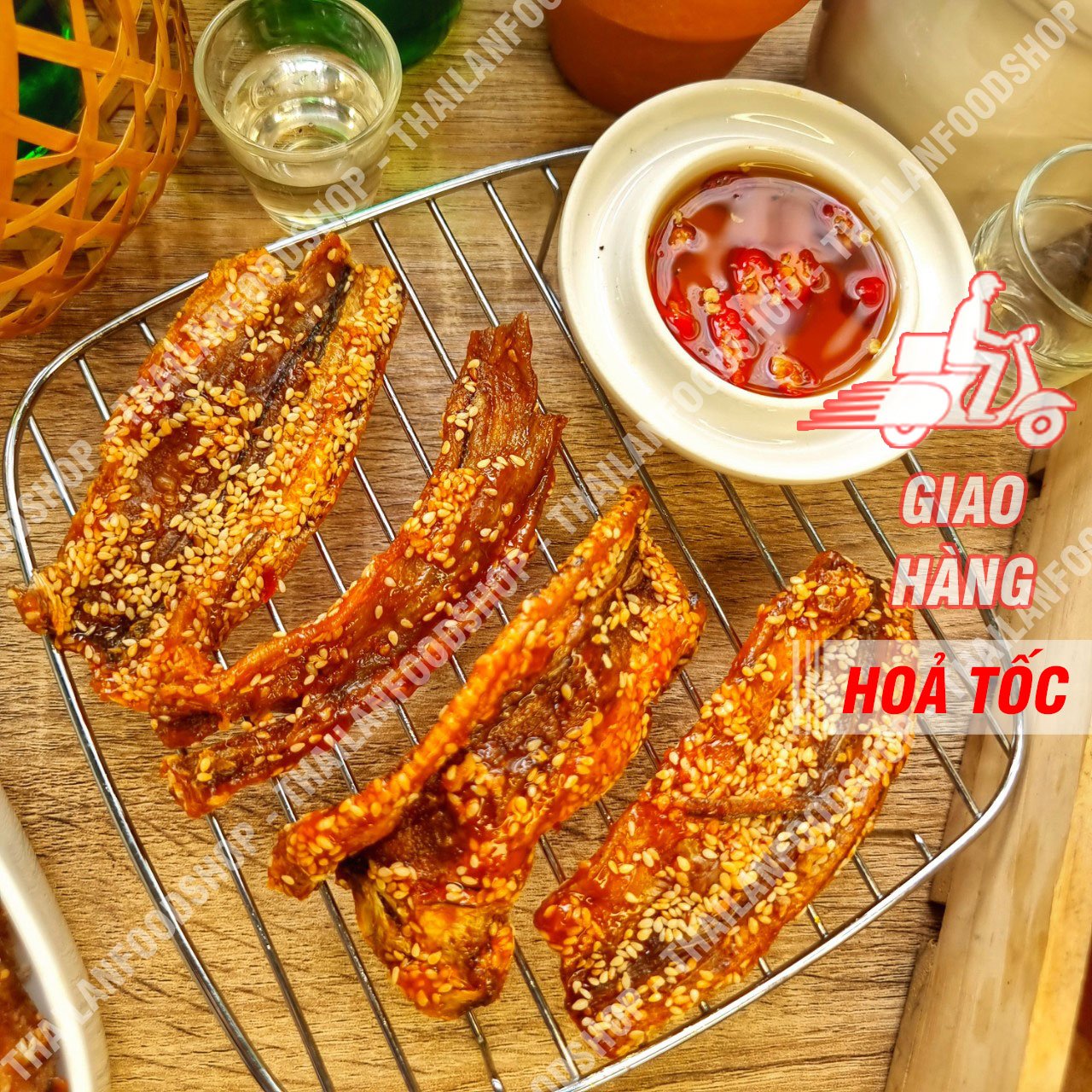 Khô cá khoai sate mè ram giòn - lon 250gr