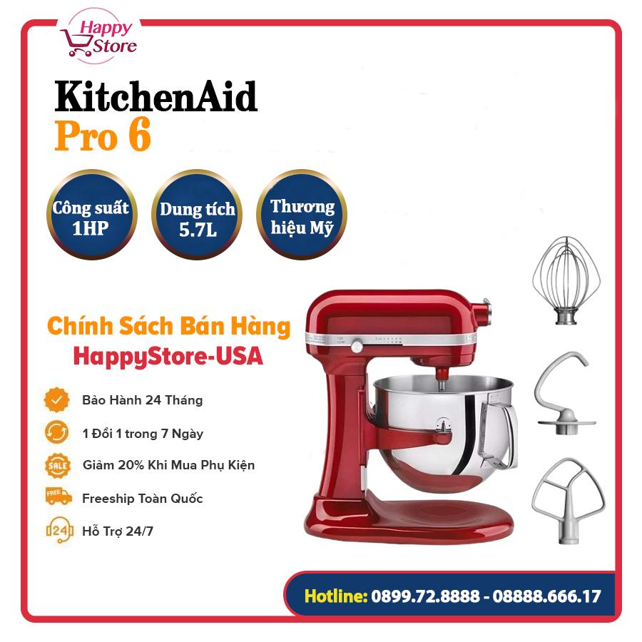 Máy trộn bột kitchenaid pro 6 quart