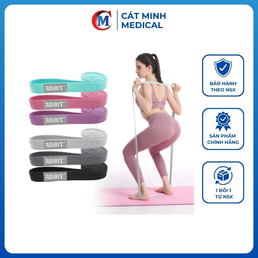 Bộ 3 Dây mini band, dây kháng lực đàn hồi tập toàn thân Aolikes AL-3607