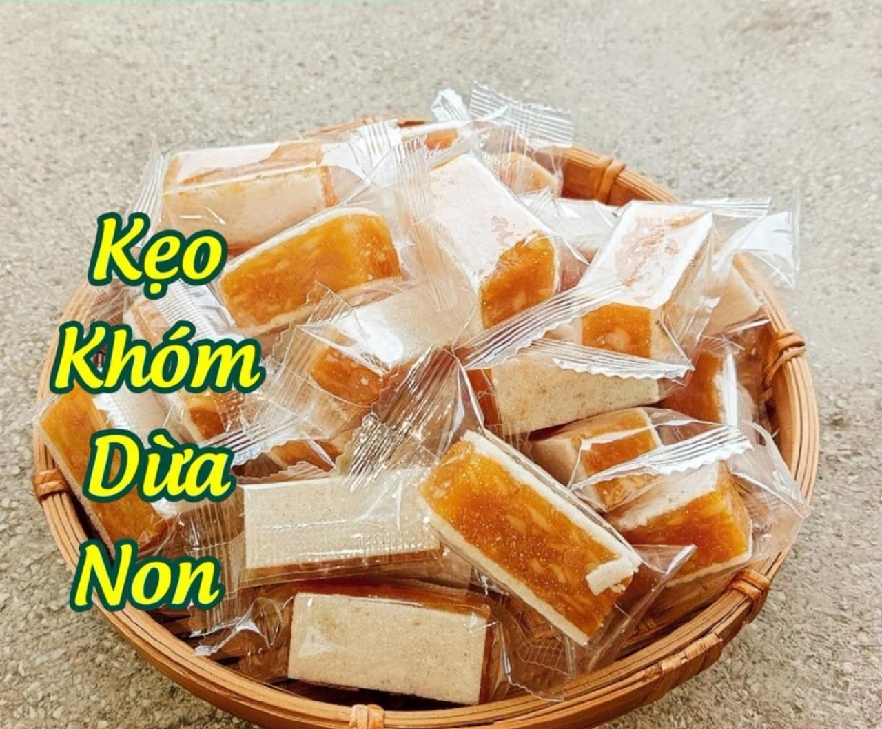 Kẹo Khóm Kẹp Dừa Non túi 500gr