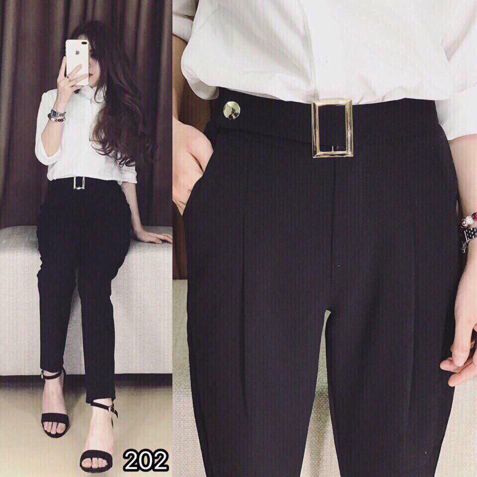 [TrợGiáMùaTựuTrường] Quần Tây Dáng Baggy nữ Lưng Cao Đính Khuy Học Sinh, Sinh Viên, Công Sở Phong Cách HÀN QUỐC -  Quần Tây Nữ Lưng Cao