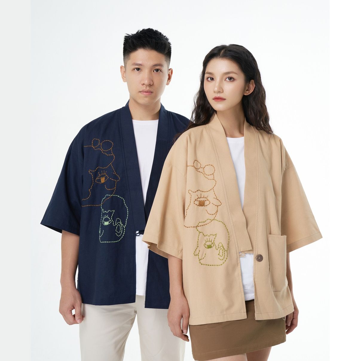 Kimono Thêu Tay "Tủm tỉm"