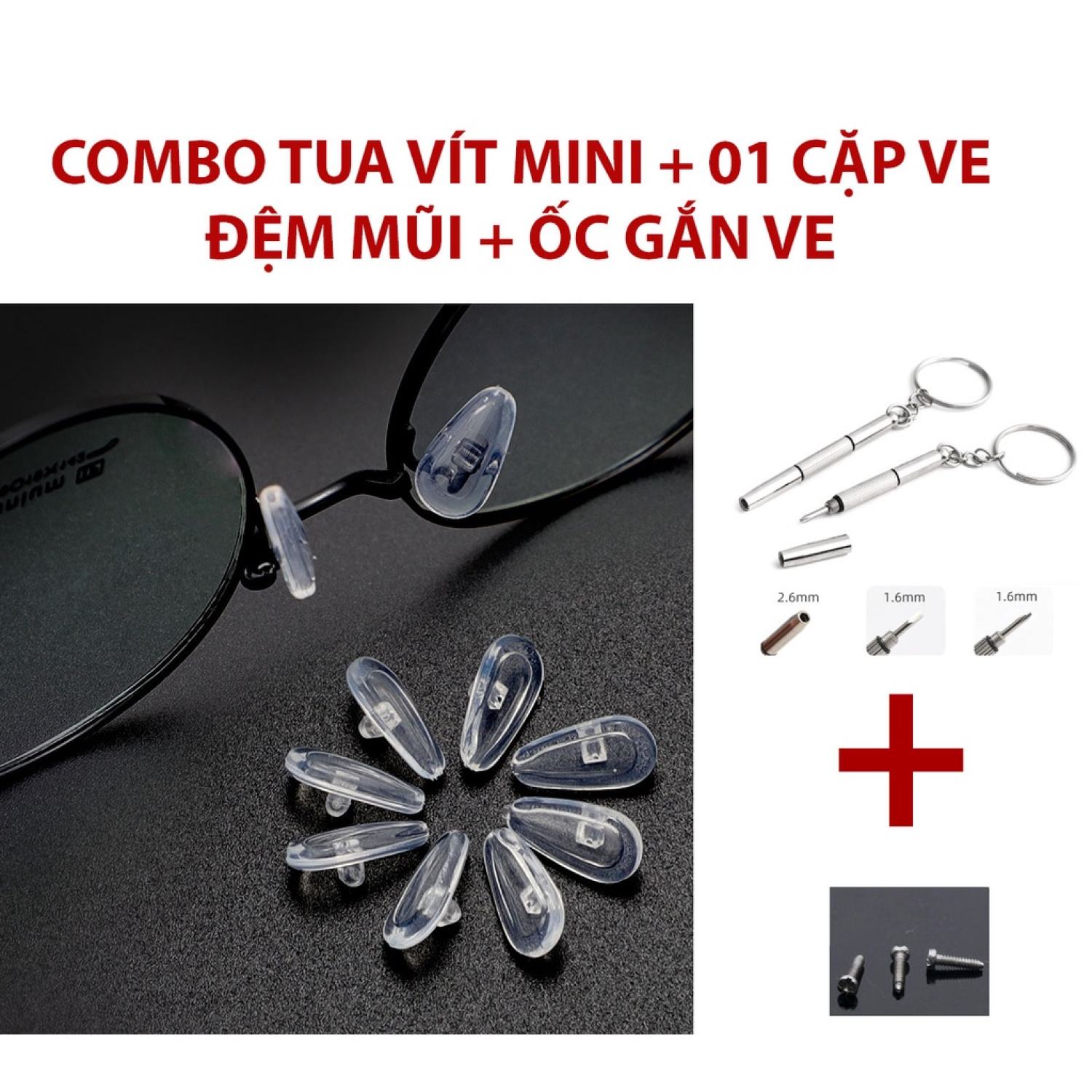 Miếng đệm mũi mắt kính/ve kính Silicone siêu mềm