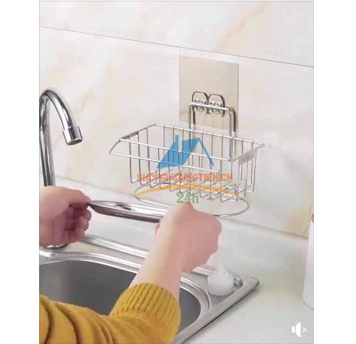 Giá kệ để dẻ rửa bát gắn tường có đế hứng nước