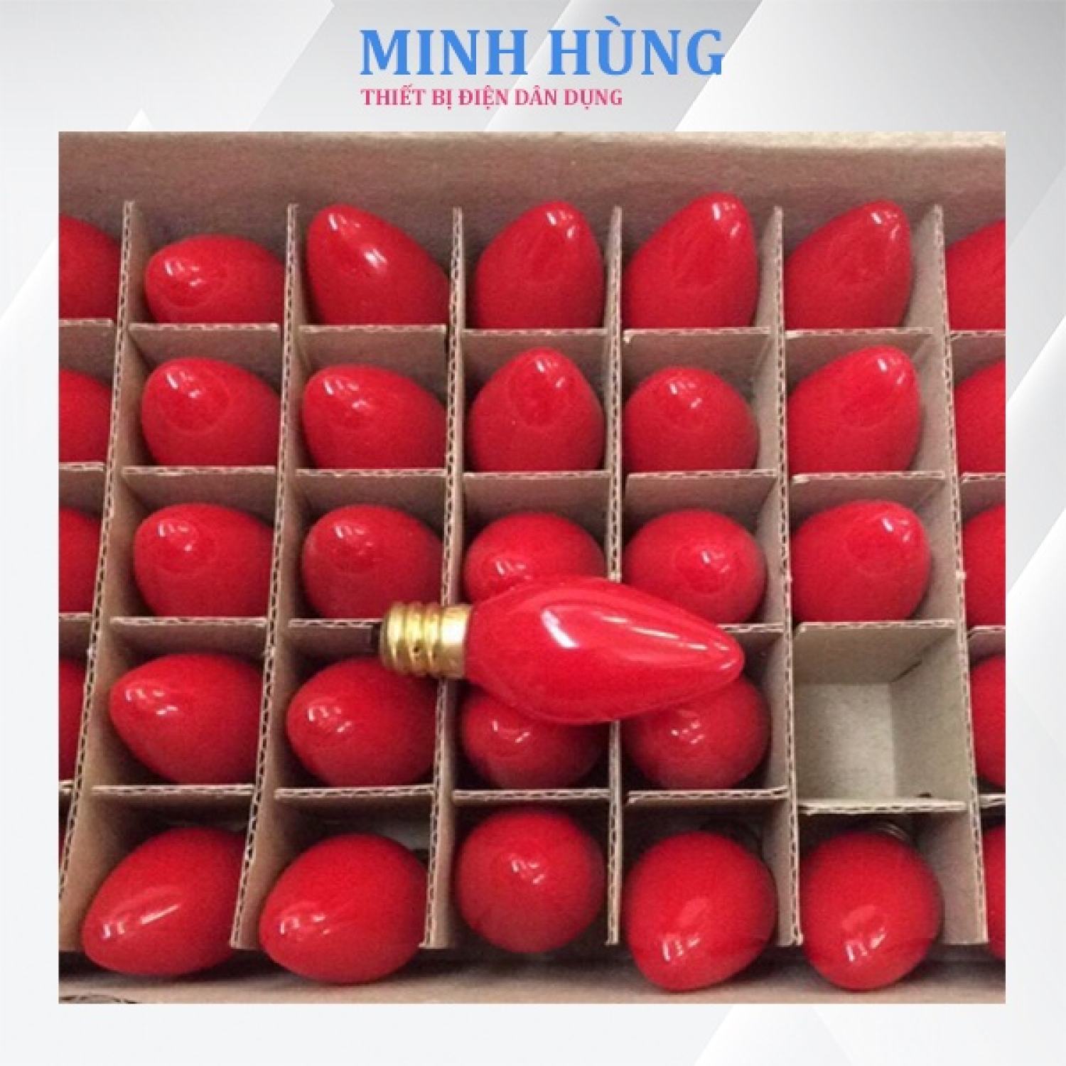 Bóng đèn quả nhót lắp đèn thờ - màu đỏ