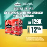 Lốc 6 lon nước táo lên men Strongbow Vị Dâu đỏ 320ml/lon
