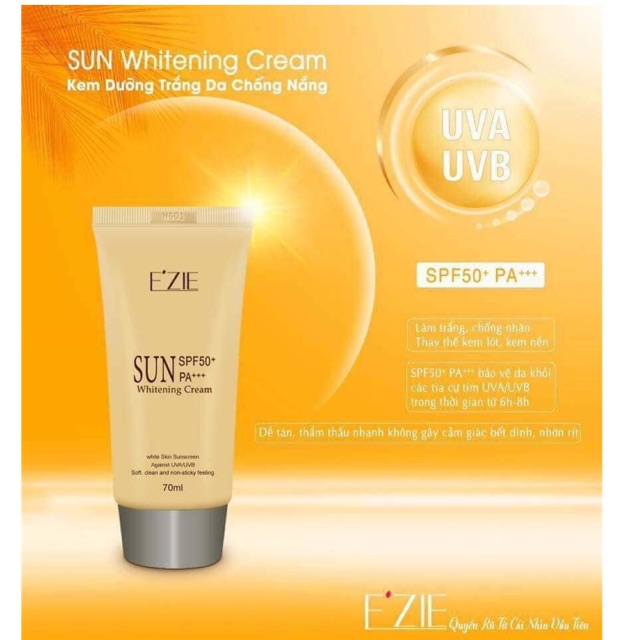 Kem chống nắng e’zie sun whitening cream 70ml