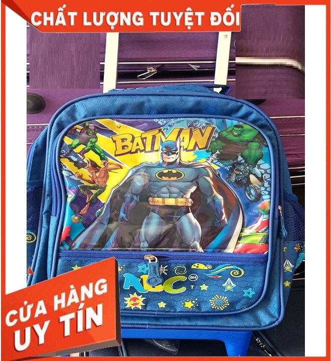 Balo cần kéo đi học cho bé trai tiểu học cấp 1 siêu nhân Bat Man