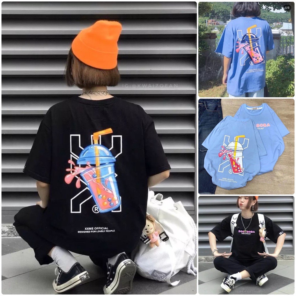 Áo Thun Trà Sữa Tay Lỡ Unisex, Áo Phông Nam Nữ Form Rộng Teen Fashion