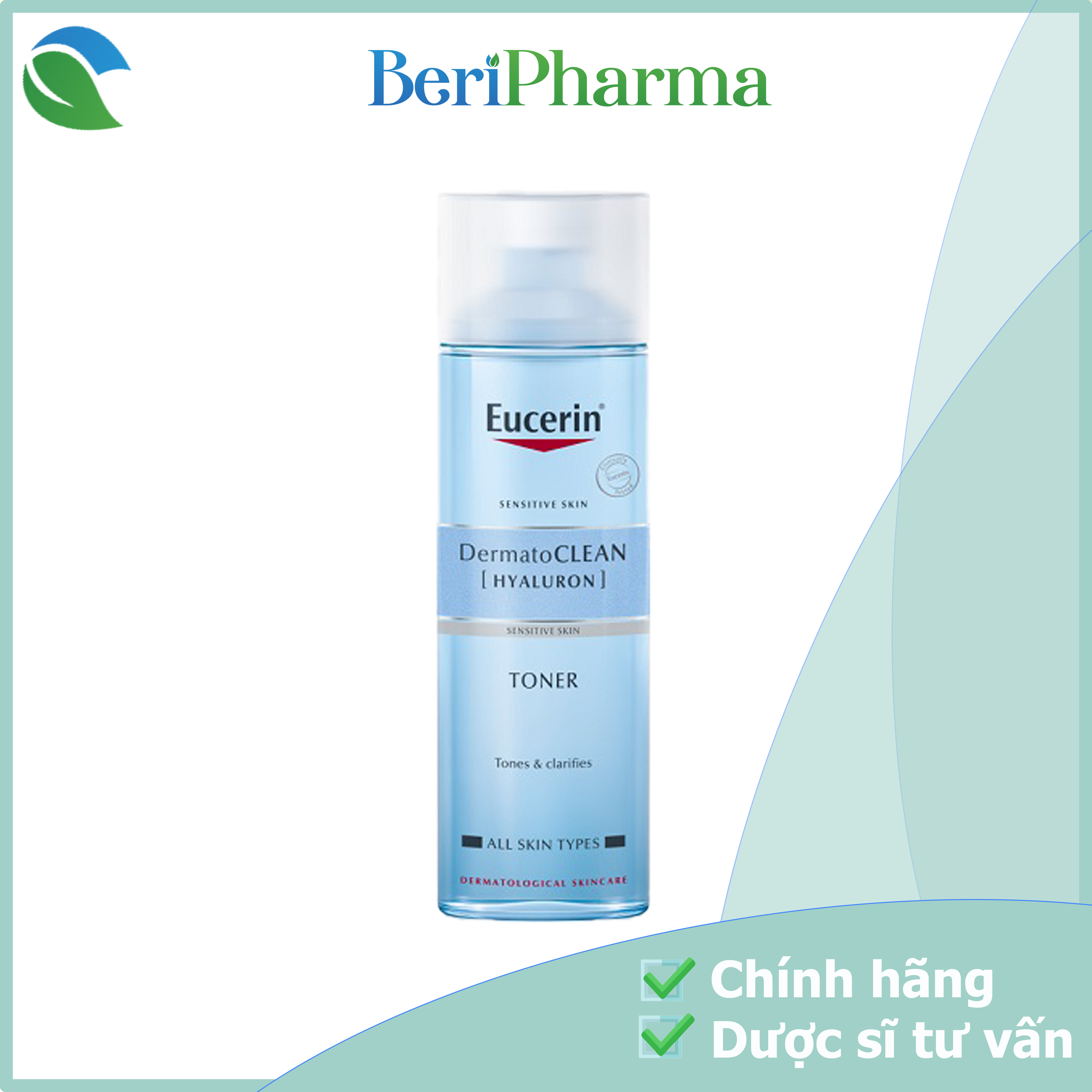 [HCM]Eucerin Nước Hoa Hồng Dành Cho Da Nhạy Cảm Dermatoclean Clarifying Toner 200ml