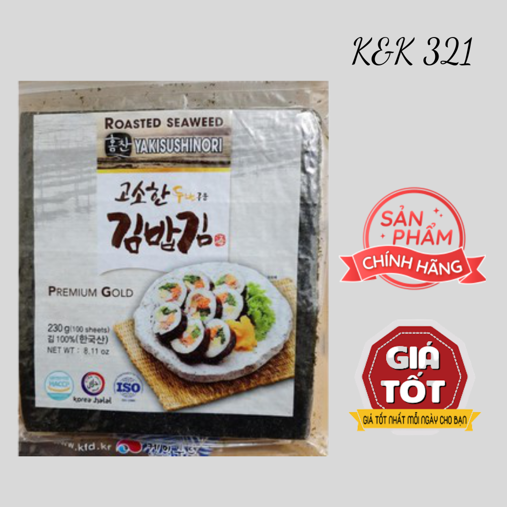 Rong biển cuộn cơm, gim bab 100 lá/ tập rong biển cuộn cơm laver hàn quốc 100 lá
