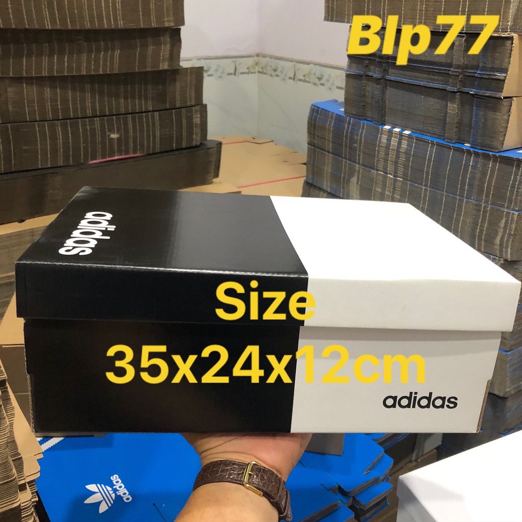 10 hộp đựng giày adidas size 35x24x12cm màu trắng đen