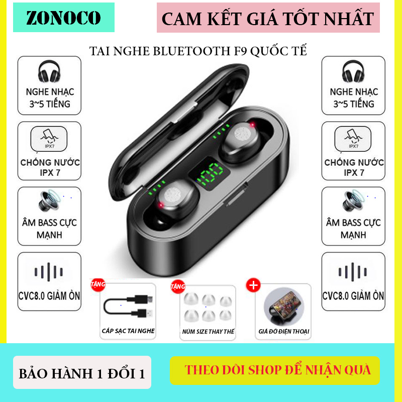 ///MIỄN PHÍ VẬN CHUYỂN ///Tai nghe bluetooth amoi F9 phiên bản quốc tế không dây Tự khỏi động khi nhấc ra khỏi hộp sạc Tự động kết nối Bluetooth với điện t , tai nghe không dây bluetooth 5.0, tai nghe nút cảm ứng