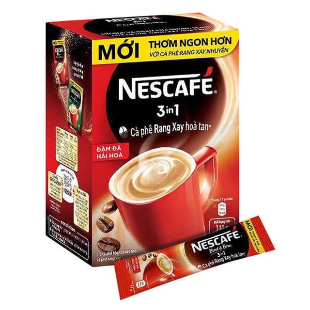 Cà phê sữa nescafe 3 trong 1 hộp 340g - đỏ đậm đà hài hoà