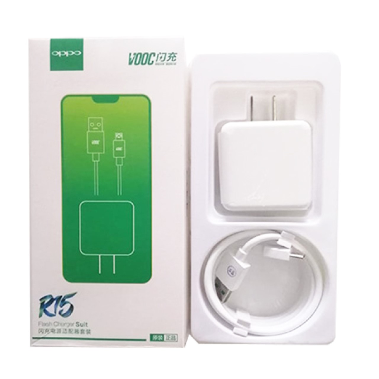 Bộ sạc oppo micro to usb vooc r15 full box