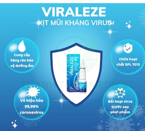 Bình xịt mũi kháng Covid và bất hoạt Covid Viraleze dung tích 10ml, dùng được hơn 80 lần xịt, Sở y tế Hà Nội cấp phép
