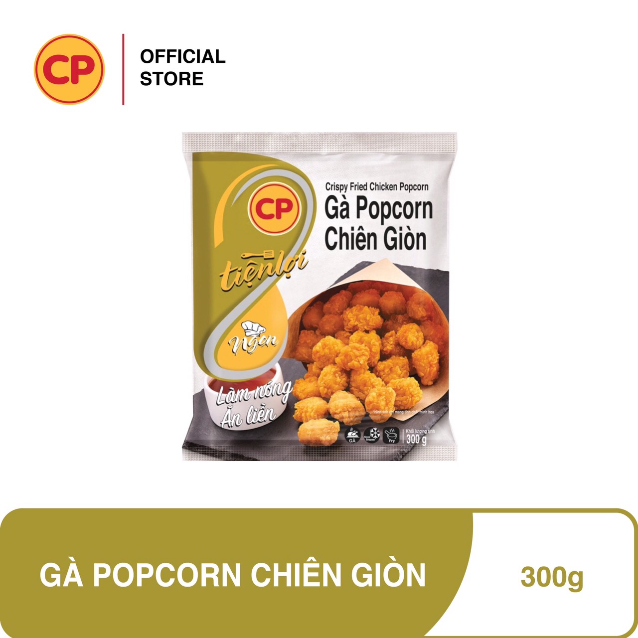 CP Gà viên popcorn chiên giòn - Siêu tiện lợi, không cần rã đông, chỉ mất 2-3 phút để chế biến. Thơm ngon và không chứa chất gây hại cho sức khỏe