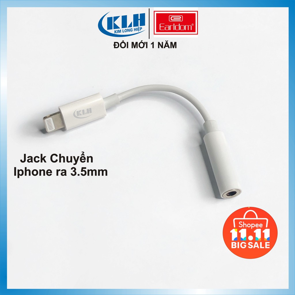 Jack chuyển tai nghe Lightning ra chân tròn 3.5mm tương thích iphone 5 6 7 x 11 kết nối Bluetooth hỗ trợ mic