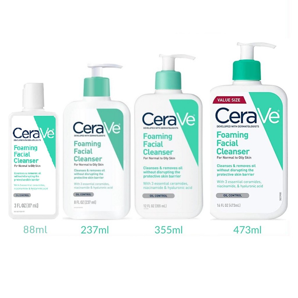 [Meoheo][Hàng Mỹ] Sữa rửa mặt cho da thường- dầu Foaming Facial Cleanser For Normal to Oily skin Cerave [Meoheo]