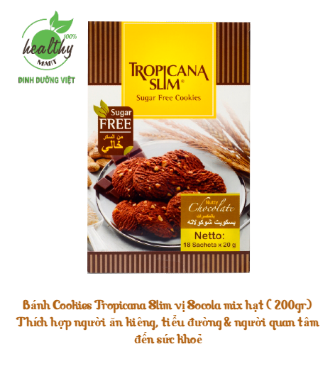 Bánh quy ăn kiêng không đường Tropicana Slim Chocolate 200g