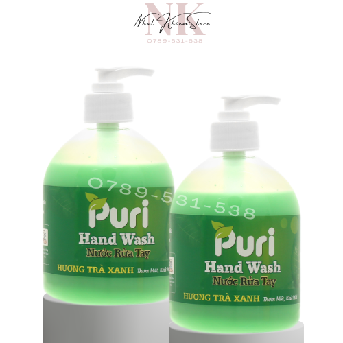 Nước rửa tay Puri hương trà xanh 500ml
