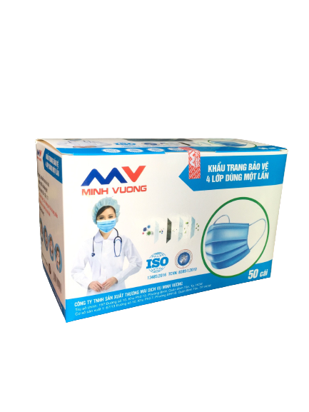 Hộp Khẩu Trang Y Tế 4 Lớp Minh Vượng 50 cái/ hộp Khẩu Trang Lọc Bụi Và Vi Khuẩn Hàng CTY Chính Hãng Đầy Đủ Giấy Tờ Bộ Y Tế Madchenhaus
