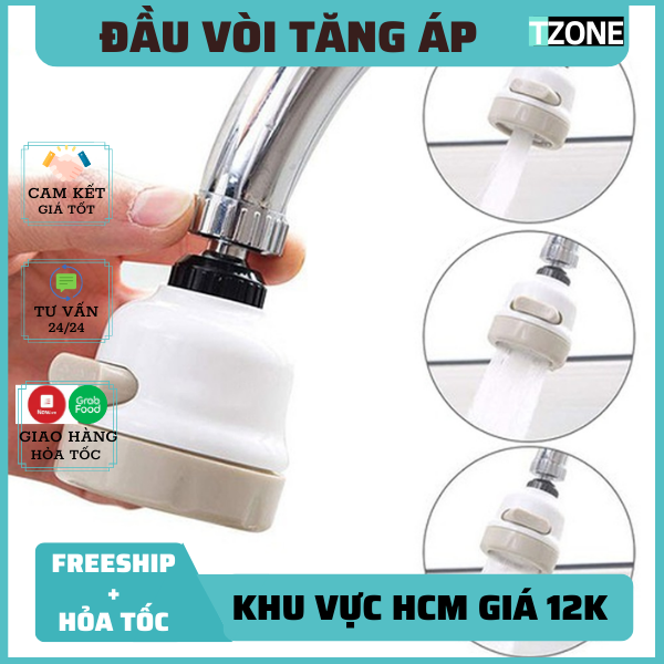 FREESHIP HCM đầu vòi tăng áp rửa chén xoay 360 độ, vòi xịt tăng áp 2 chế độ nước, vòi nước rửa chén tăng áp, vòi nước tăng áp