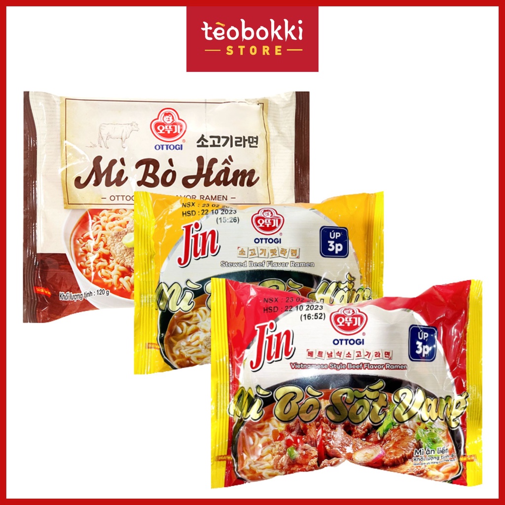 Mì bò hầm, mì bò sốt vang Ottogi gói 70g 120g