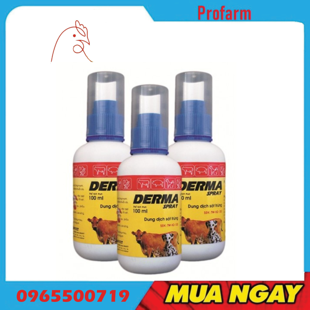 Hanvet Derma Spray Hanvet chông viem, sat khuan vet thuong vật nuôi, thú cảnh