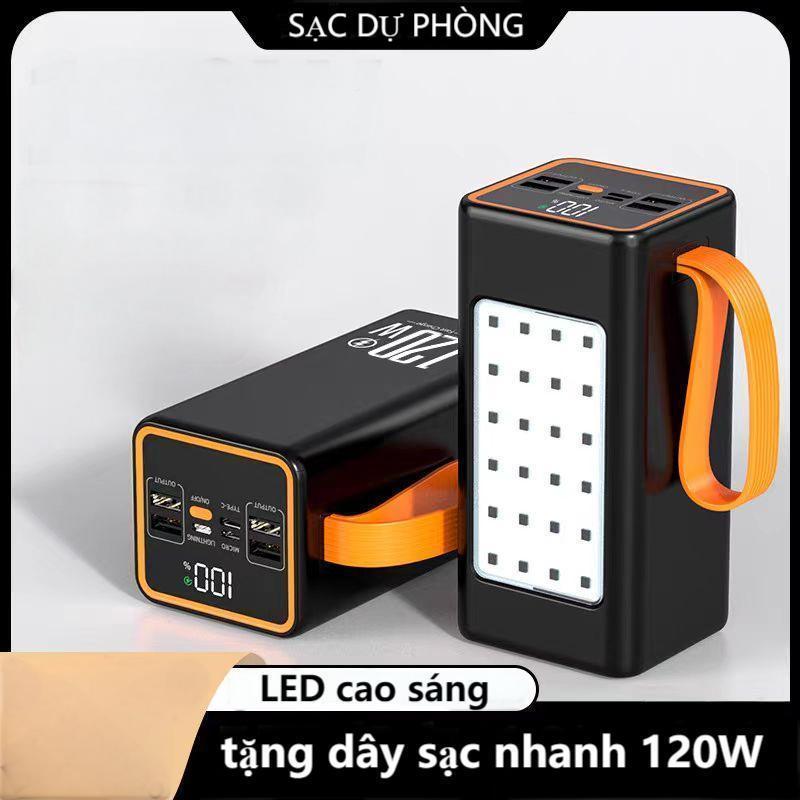  box sạc dự phòng 100000mA Sạc dự phòng siêu nhanh đi kèm cáp sạc cắm trại ngoài trời dung lượng siêu lớn cung cấp điện thoại di động Sạc nhanh hai chiều 20W PD 120W 