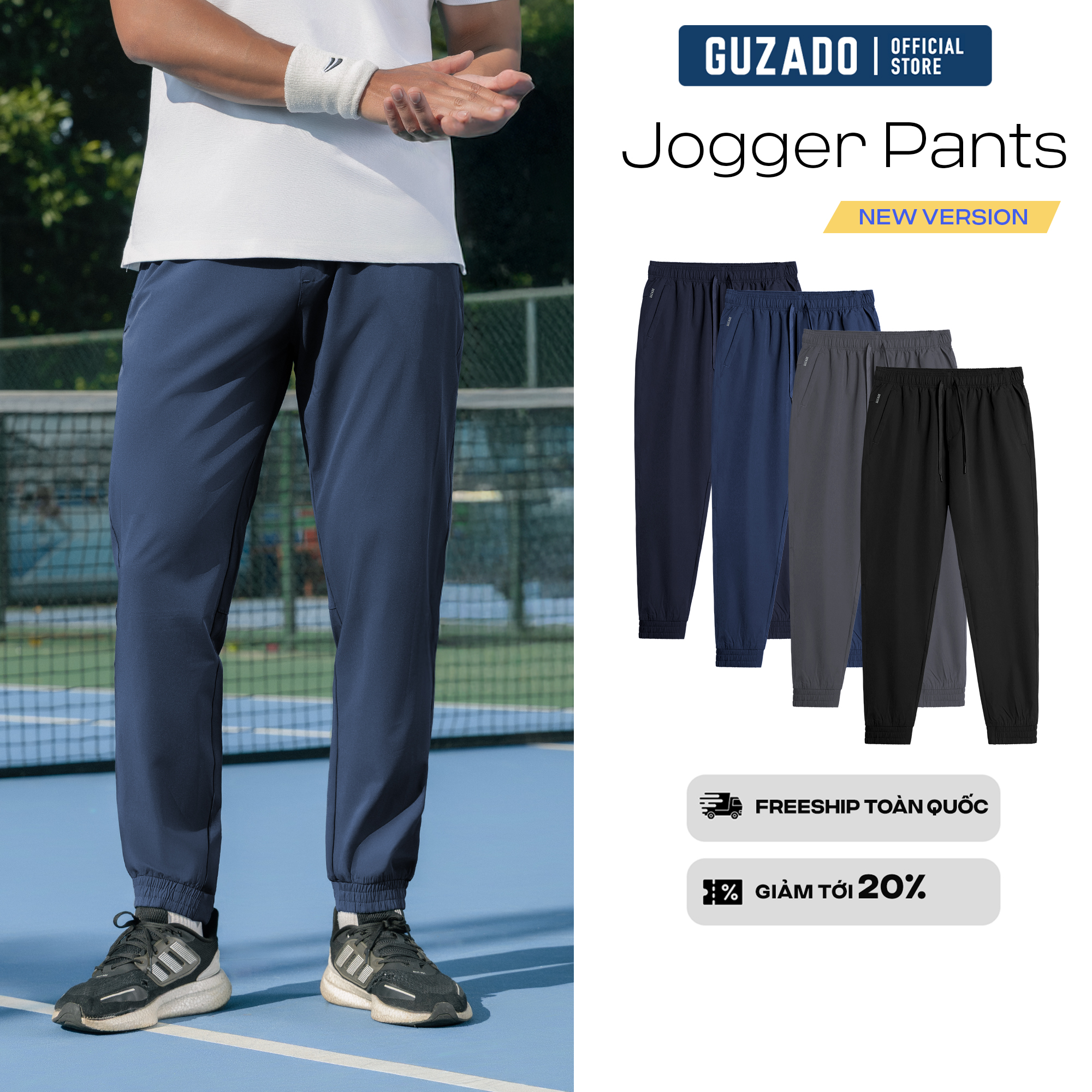  Quần Dài Thể Thao Nam Thương Hiệu GUZADO Quần Suông Nam Cao Cấp Chất Vải Tốt Không Xù Không Phai Kiểu Dáng Trẻ Trung Lịch Lãm GDC02 