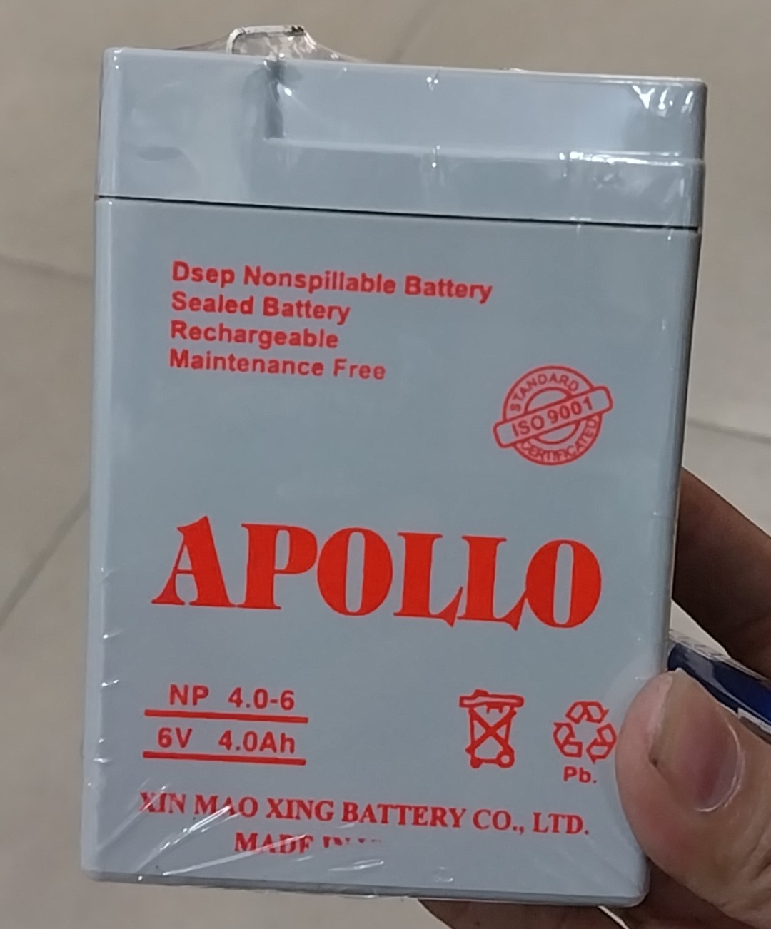 Bình acquy khô apollo 6v 4ah..