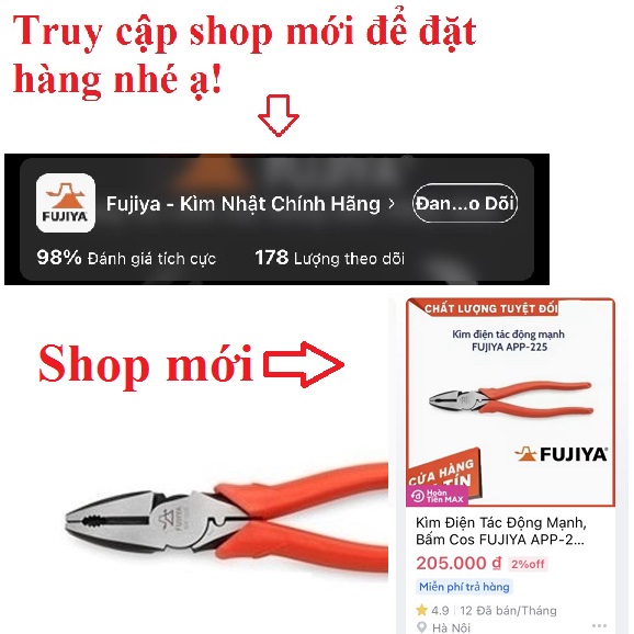 APP-225 Bên Em Đổi Sang Shop Mới >>> Fujiya - Kìm Nhật Chính Hãng