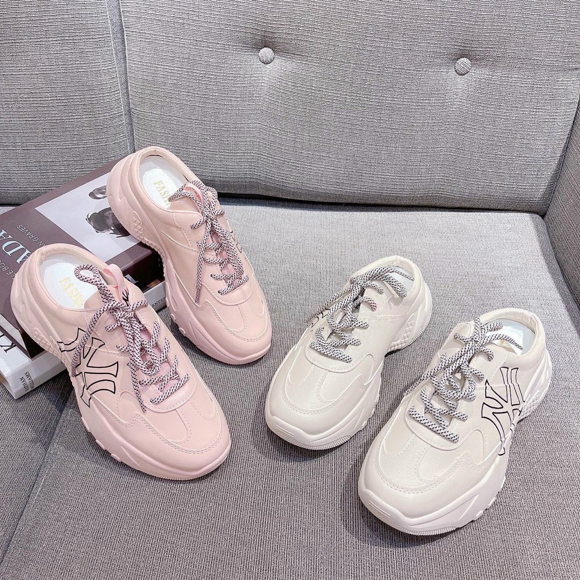 Giày Sục Thể Thao Nữ Phối Viền Màu Vạt chữ ny Hàng Chuẩn Đẹp