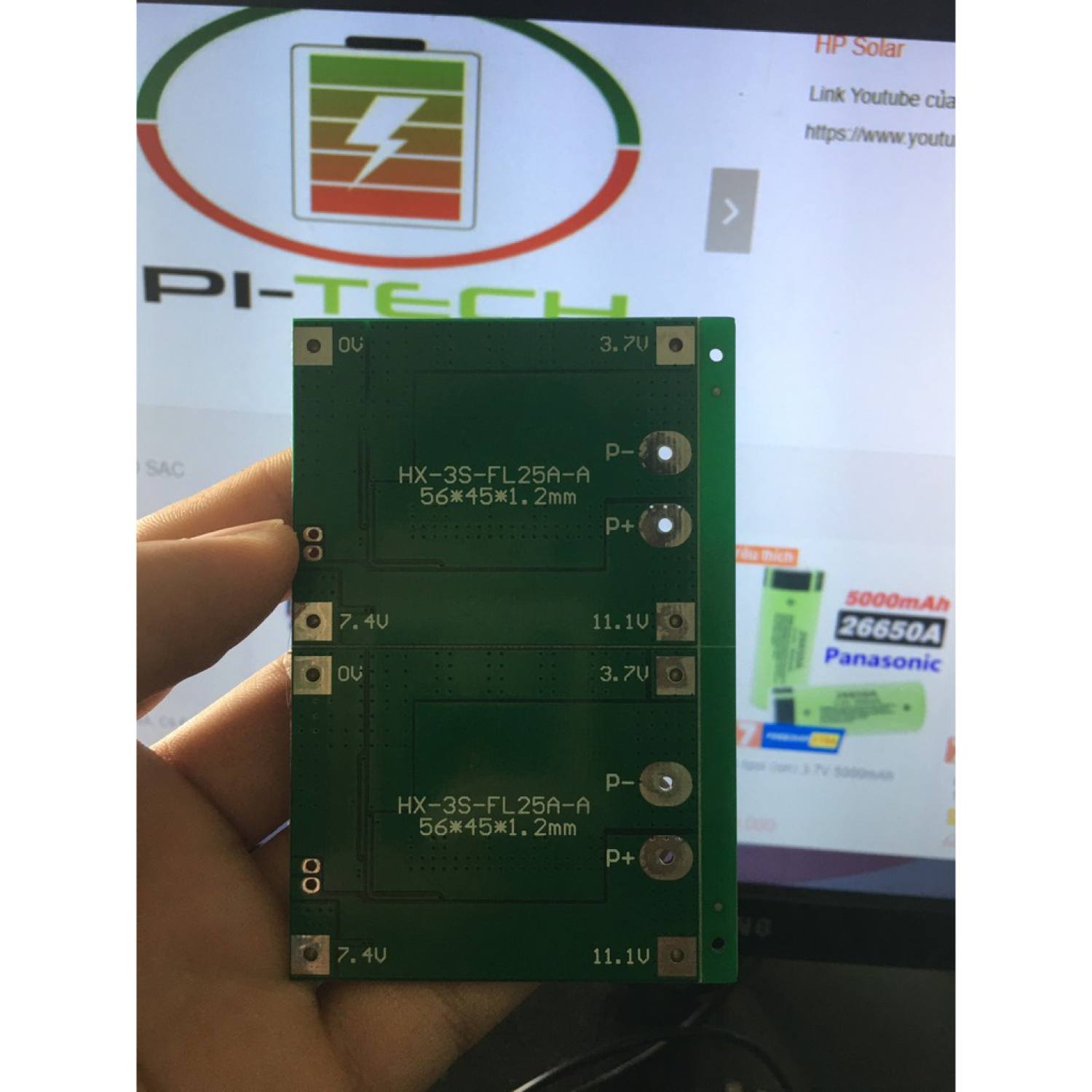 Bảng mạch bảo vệ pin lithium HX-3S-FL25A-A 3S 12V18650 12