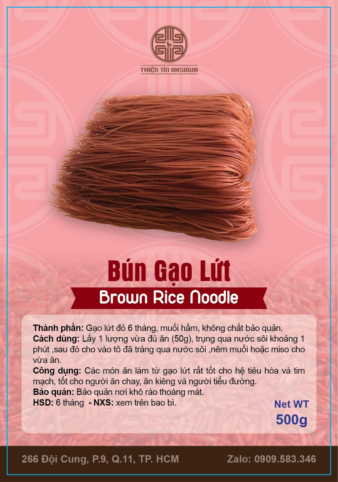 Bún gạo lứt đỏ gói 500gr