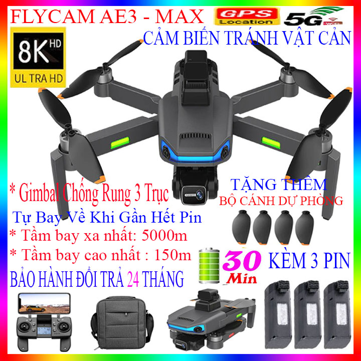 Flycam điều khiển từ xa camera mini, máy bay không người lái camera mini uav, máy bay flycam giá rẻ drone camera 8k ae3, tốt hơn f11 pro 4k, mavic 2 pro