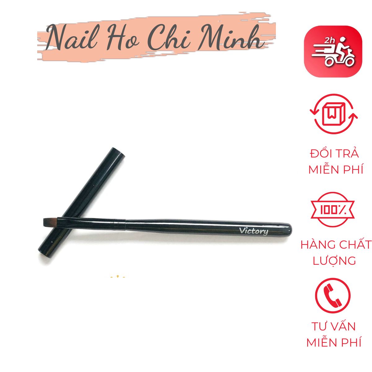 [HCM]Cọ bản nail Victory Hàn Quốc - Cọ bản đầu vuông đắp gel, vẽ hoa chuyên dụng