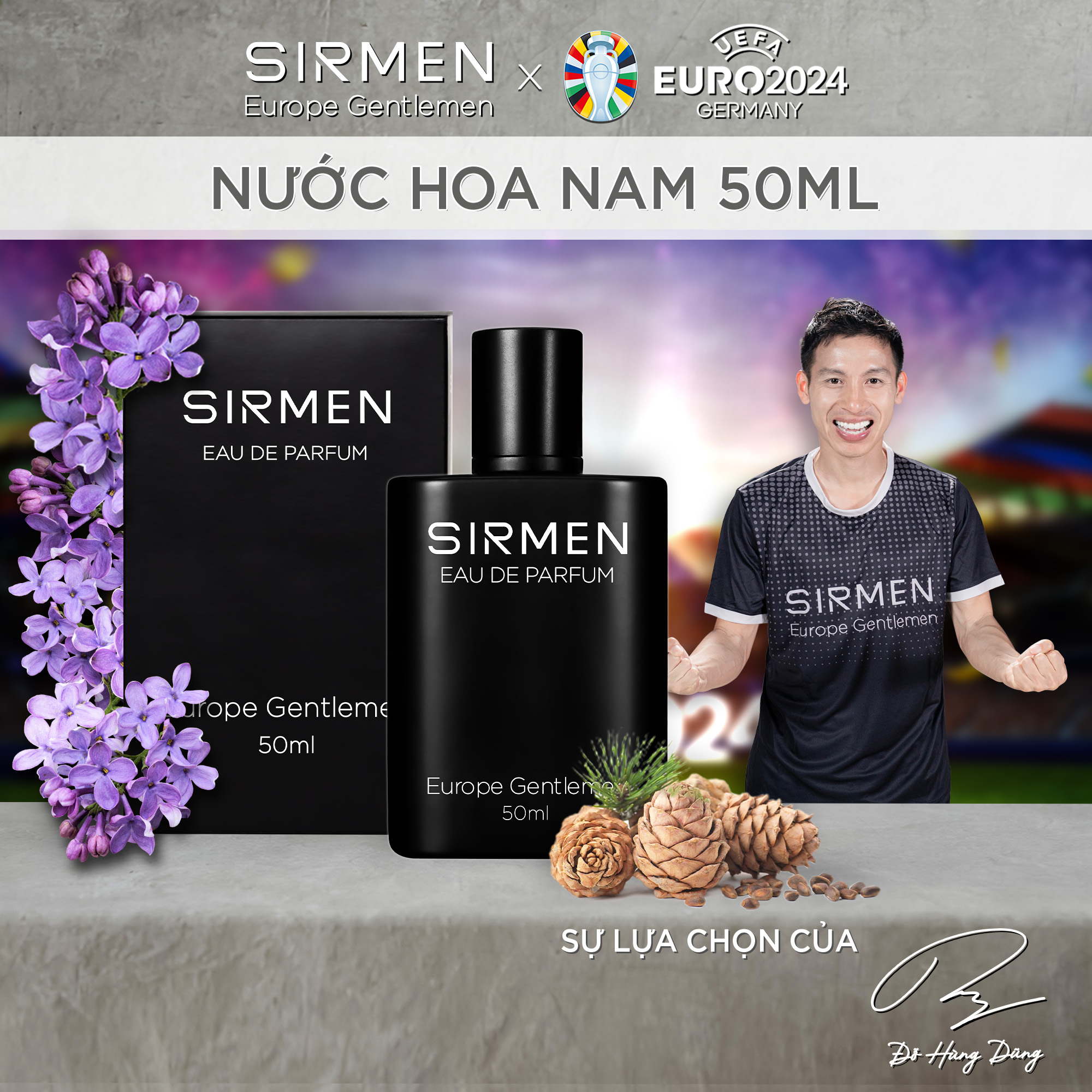 Nước hoa nam SIRMEN Eau de Parfum Châu Âu Europe Gentlemen cao cấp chai 50ml thơm tự nhiên sang trọng
