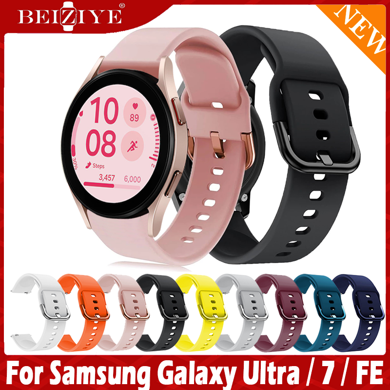  Dây đeo cổ tay bằng silicon For Samsung Galaxy Watch Ultra 47mm Watch FE Watch 6 classic 43mm 47mm watch 7 6 5 40mm 44mm watch 5 pro Dây silicon Smart Watch Band Sport Dây đeo 