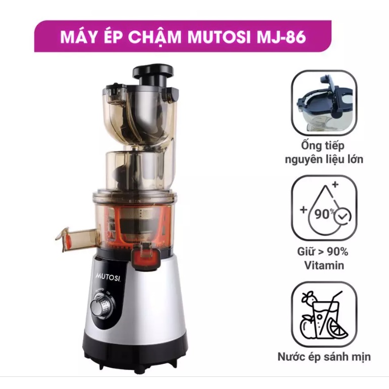 Máy ép chậm mutosi mj-86 - công suất 200w - lưỡi lọc inox