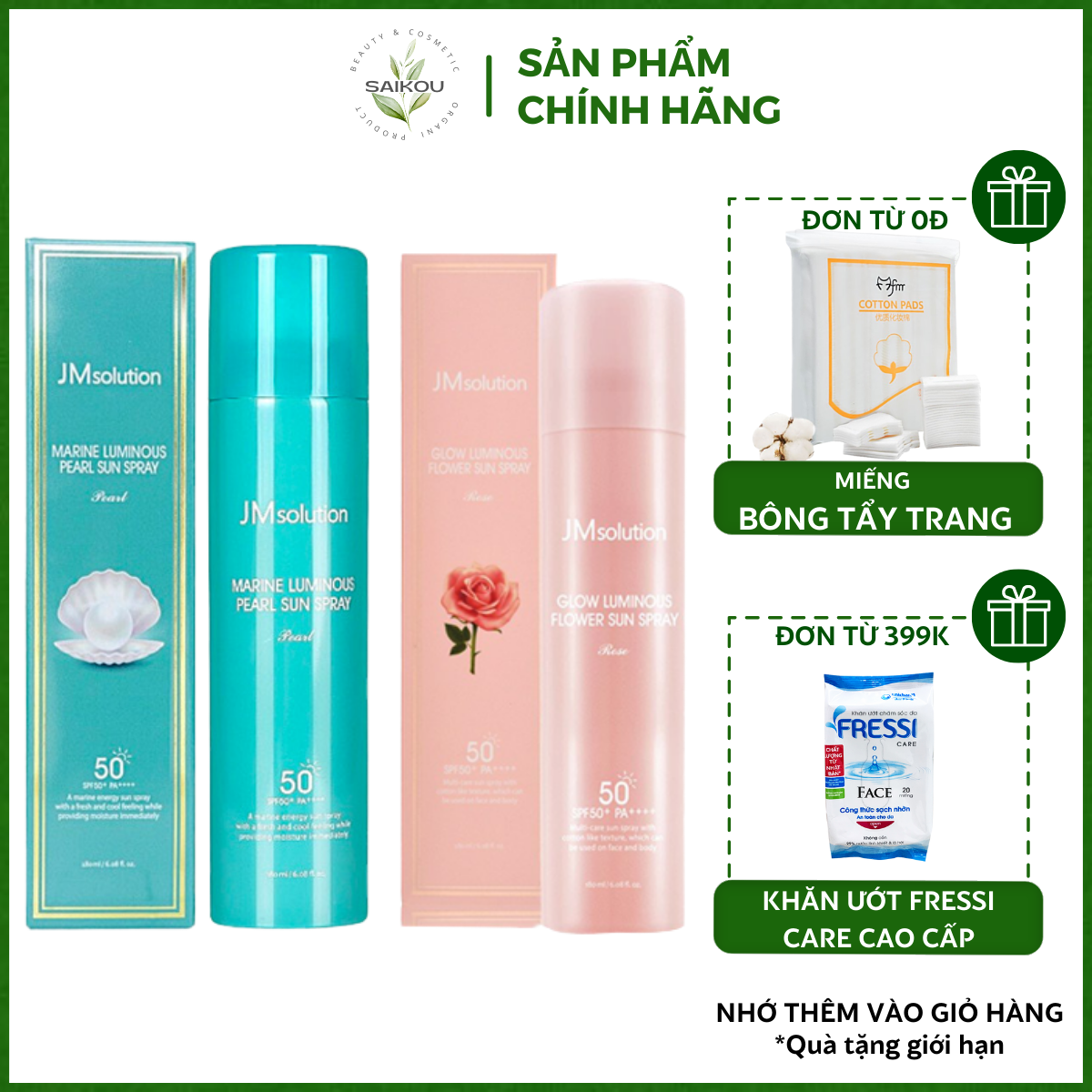 Xịt chống nắng nâng tone da jm solution luminous sun spray 180ml, xịt chống nắng body jm solution spf50+pa++++ saikou