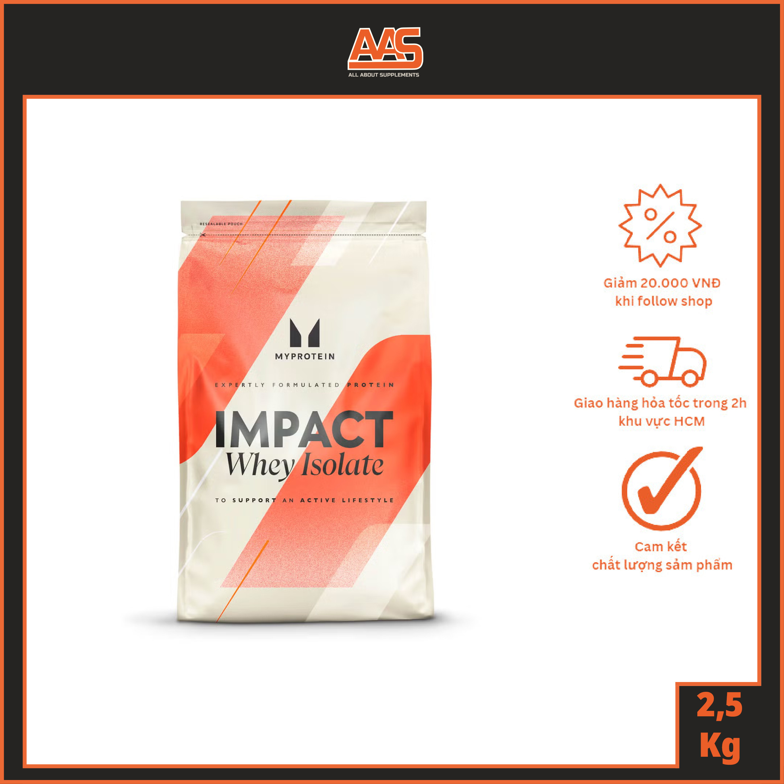 [HCM]WHEY PROTEIN - IMPACT WHEY ISOLATE - 5.5lbs - Bổ sung 100% whey protein isolate - Từ Châu Âu