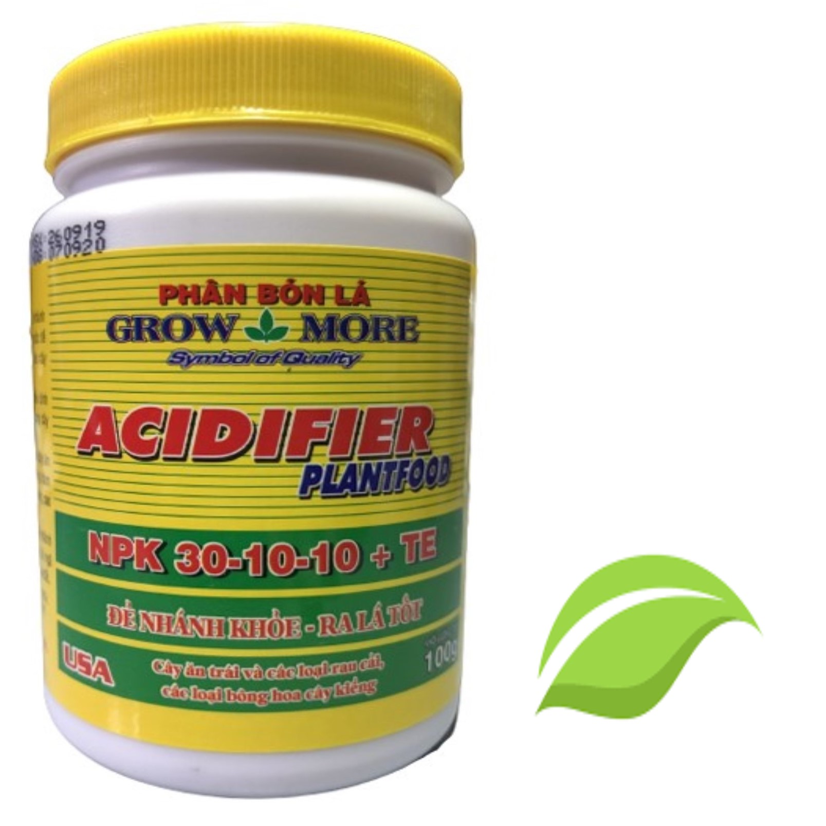 Phân bón npk 30-10-10+te acidifier plantfood grow more - đẻ nhánh khỏe - ra lá tốt - #379a# 100g